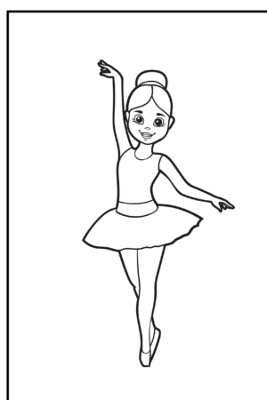 Desenho de bailarina meiga para colorir.