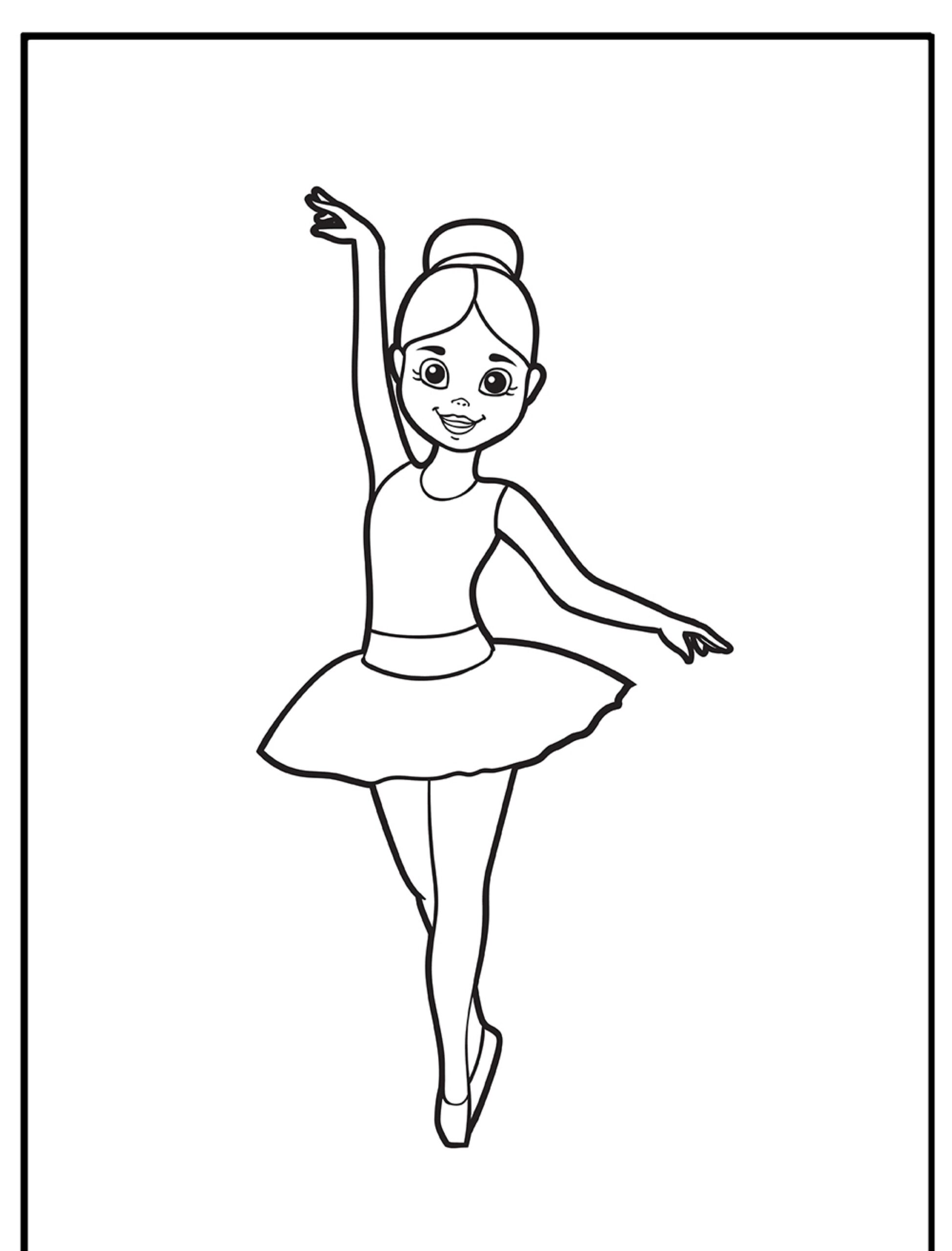 Desenho de bailarina meiga para colorir.