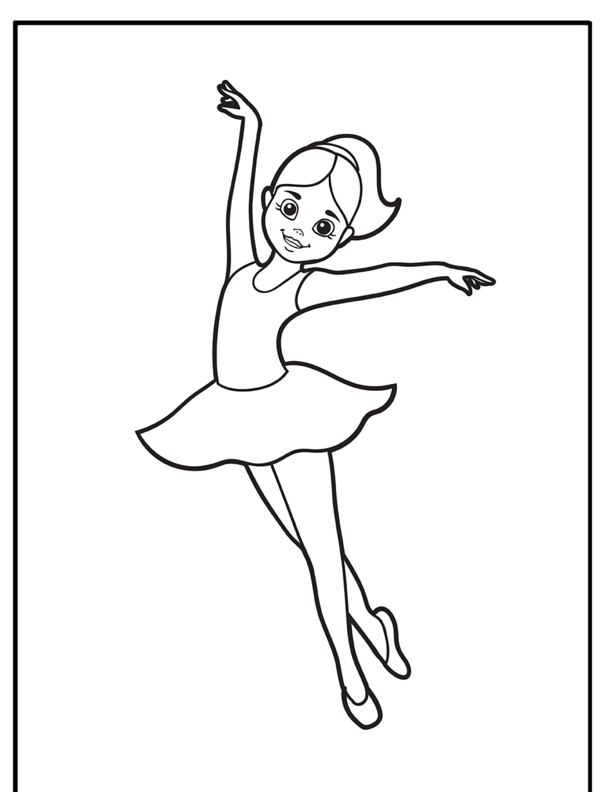 Desenho de bailarina para colorir.