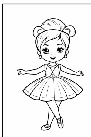 Desenho de bailarina para colorir.