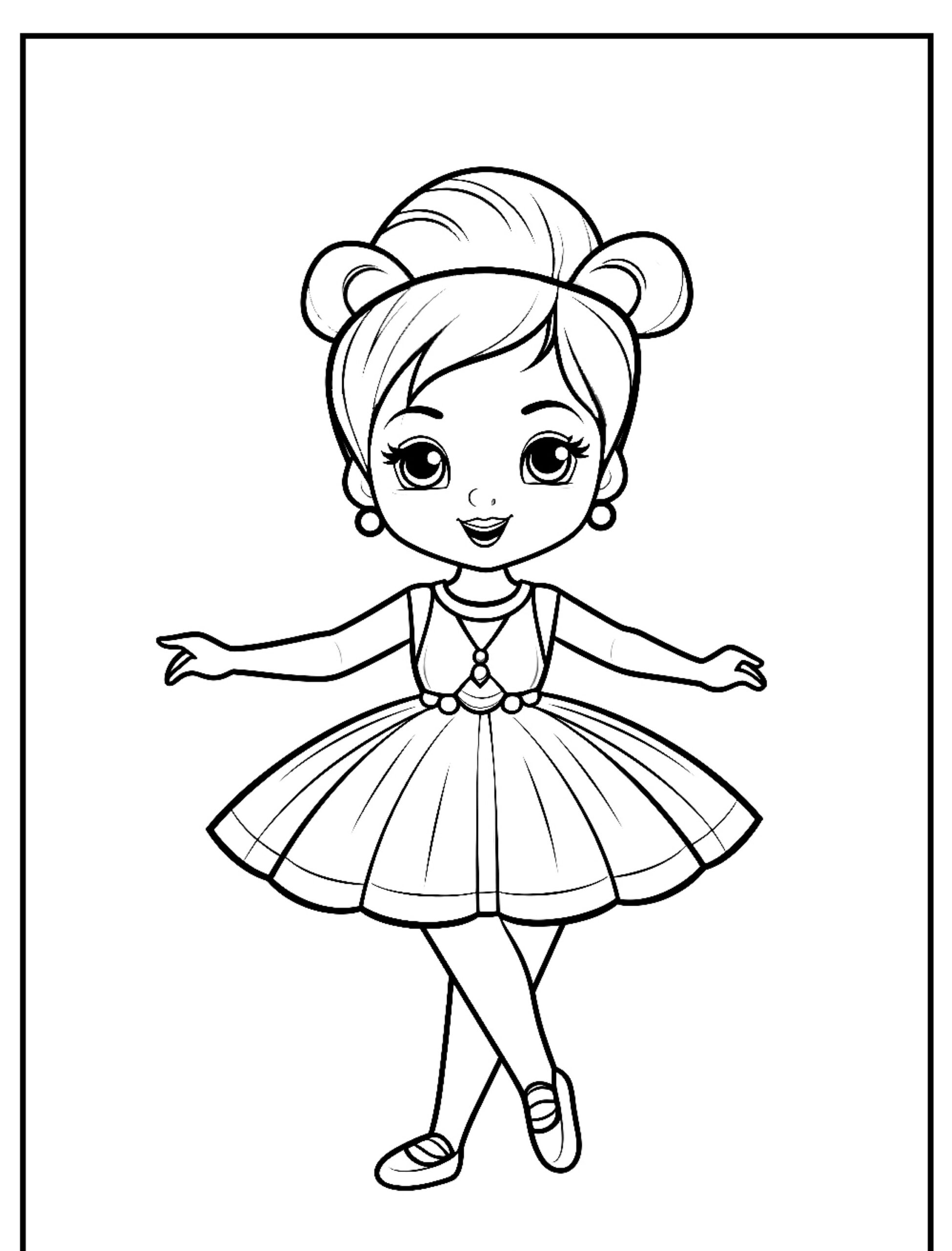 Desenho de bailarina para colorir.