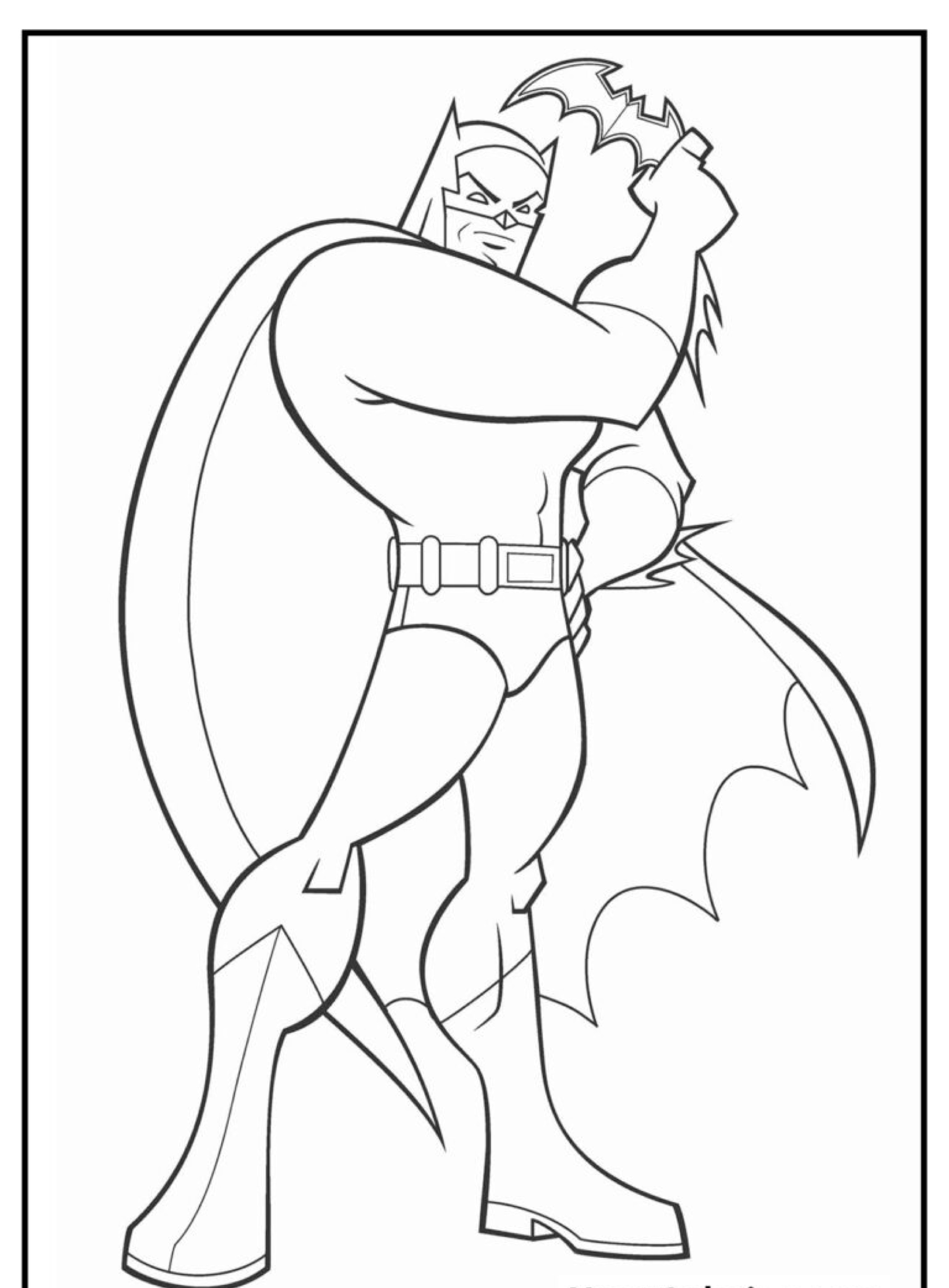 Desenho de super-herói masculino em pose para colorir