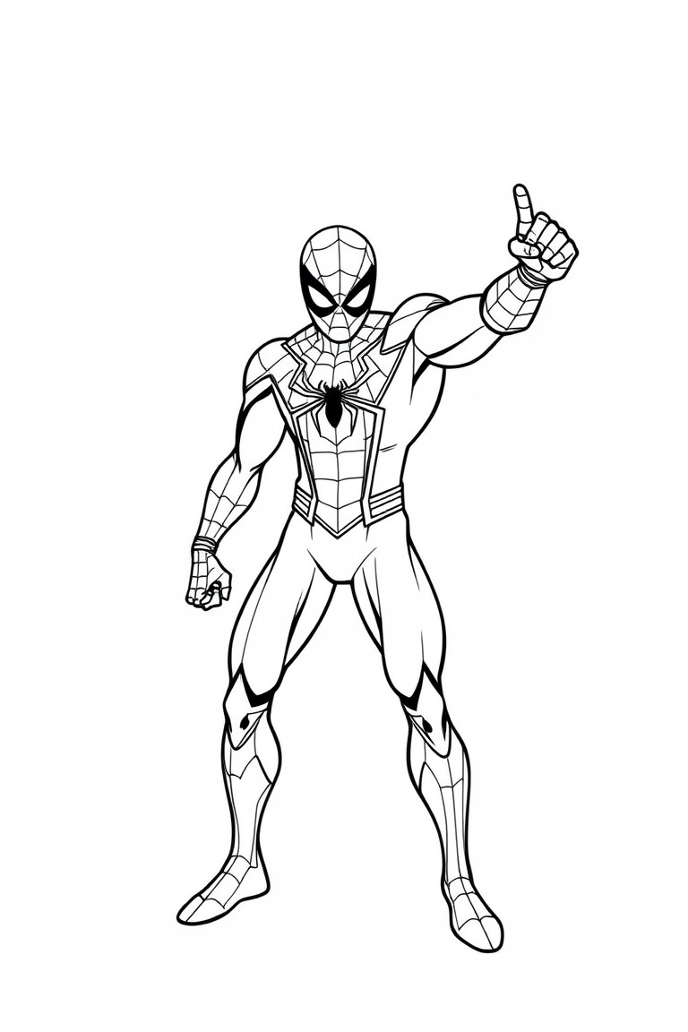 Homem-Aranha, para colorir, levantando o polegar.