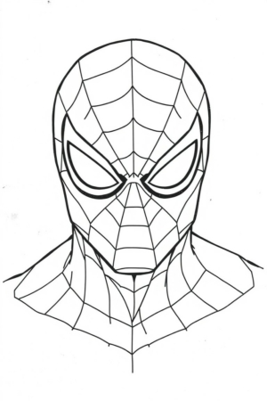 Desenho do Homem-Aranha para colorir, contornos nítidos.