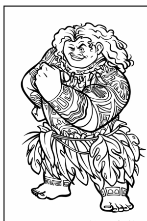 Desenho para colorir de Maui da Moana.