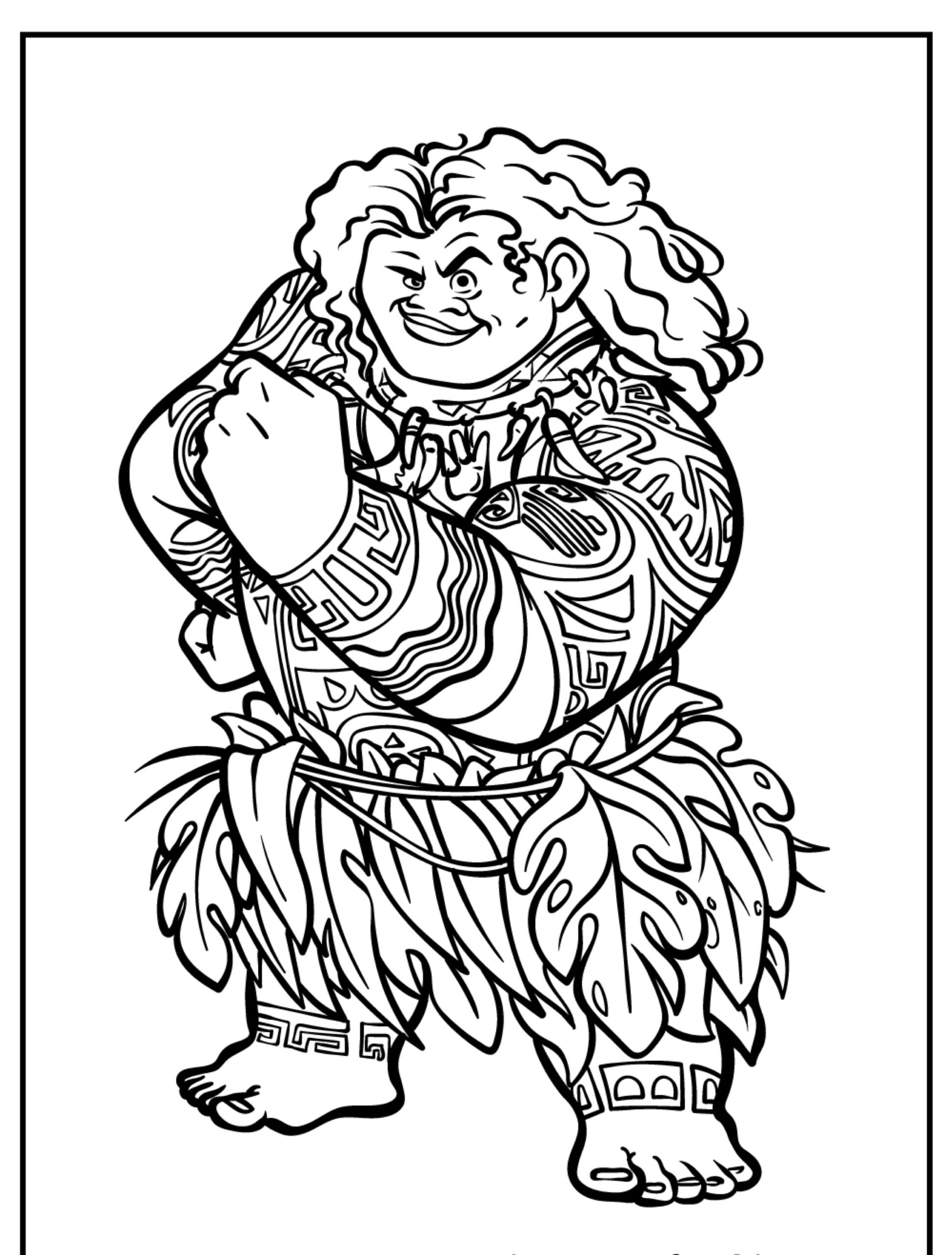 Desenho para colorir de Maui da Moana.