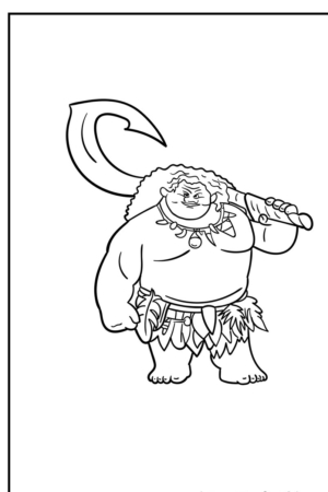 Desenho para colorir de personagem Moana.