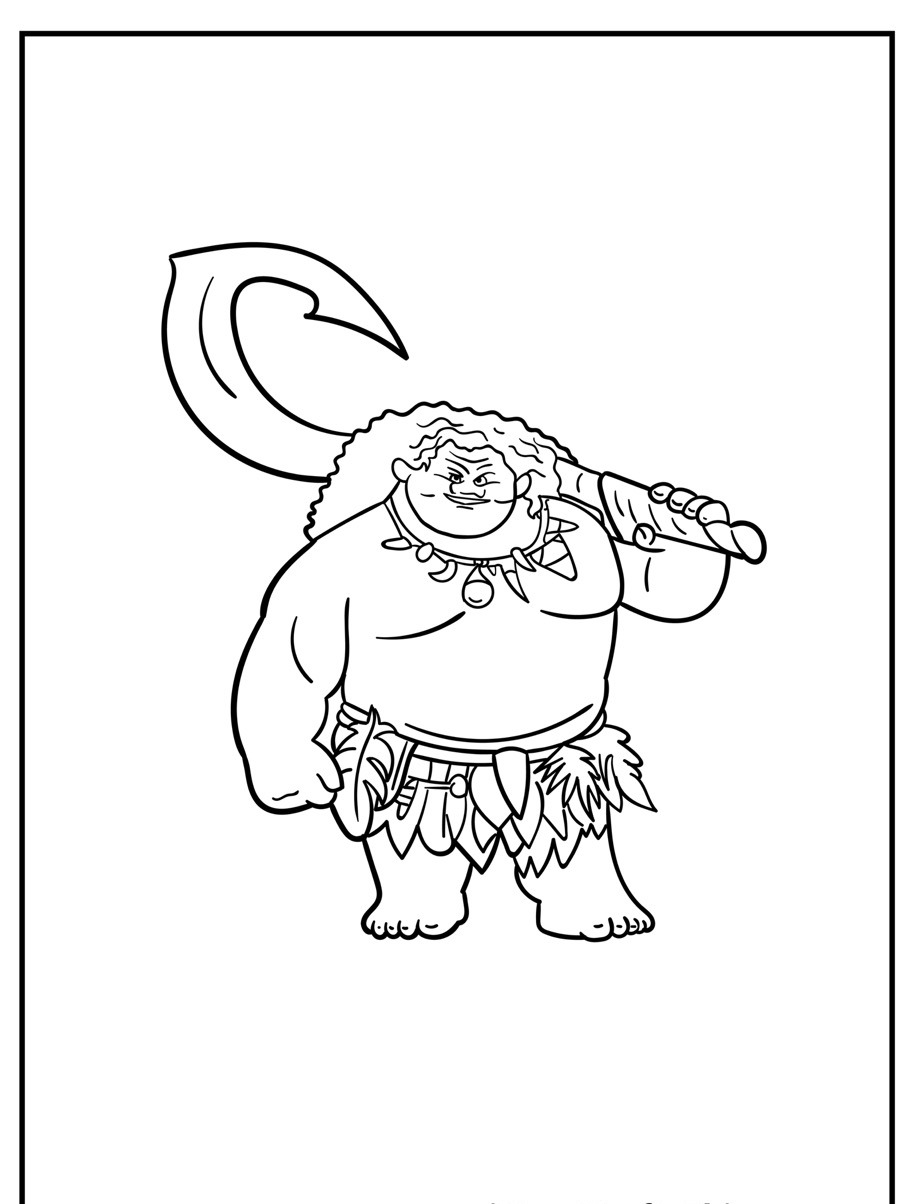 Desenho para colorir de personagem Moana.