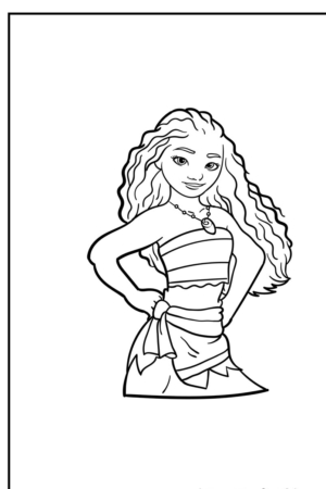 Desenho da Moana para colorir.