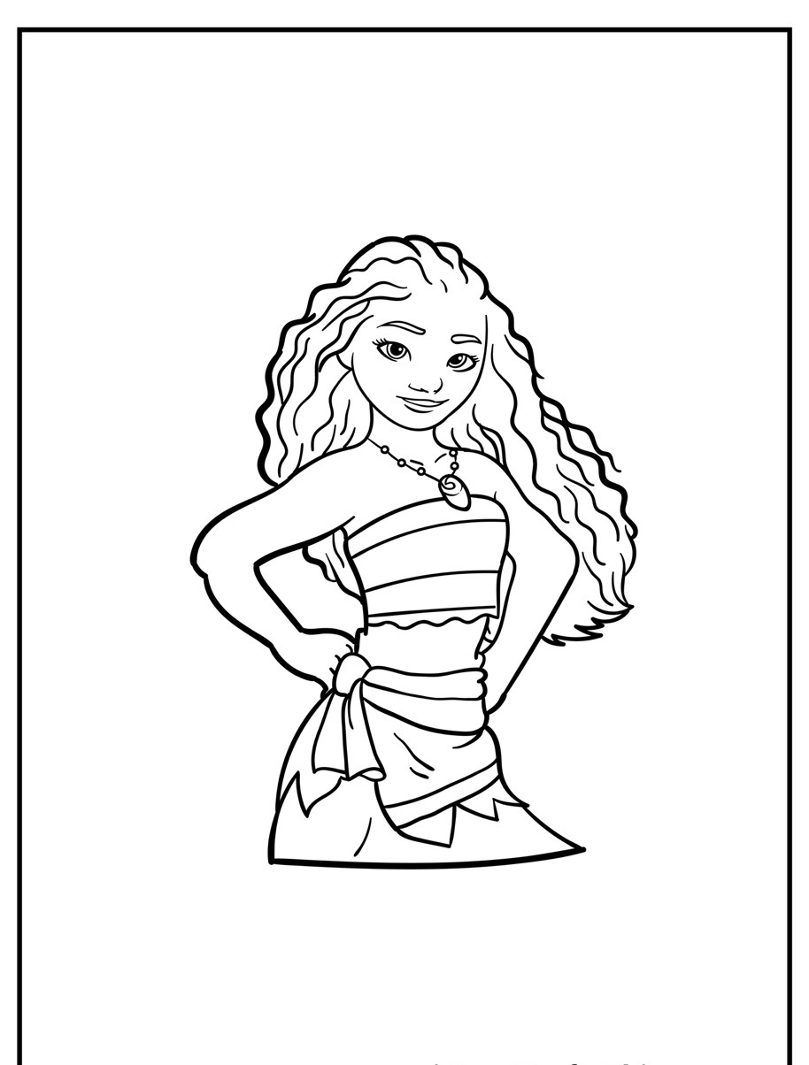 Desenho da Moana para colorir.