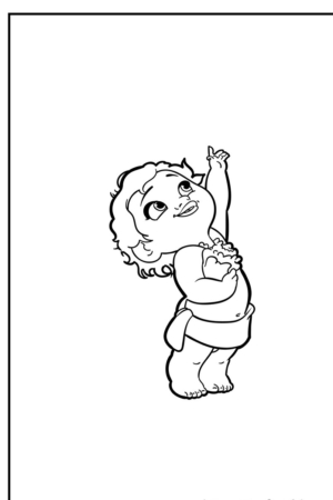 Desenho para colorir de Moana bebê.