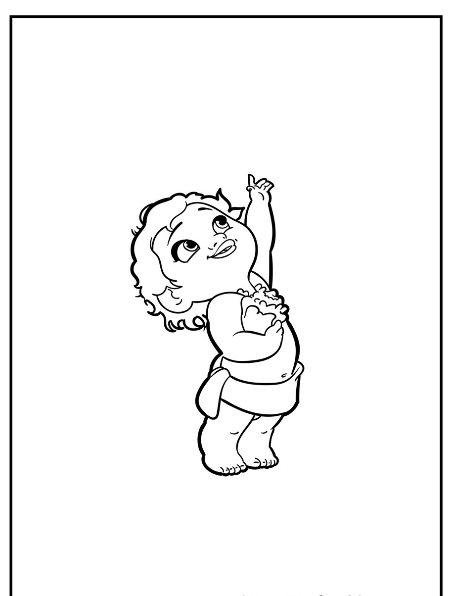 Desenho para colorir de Moana bebê.