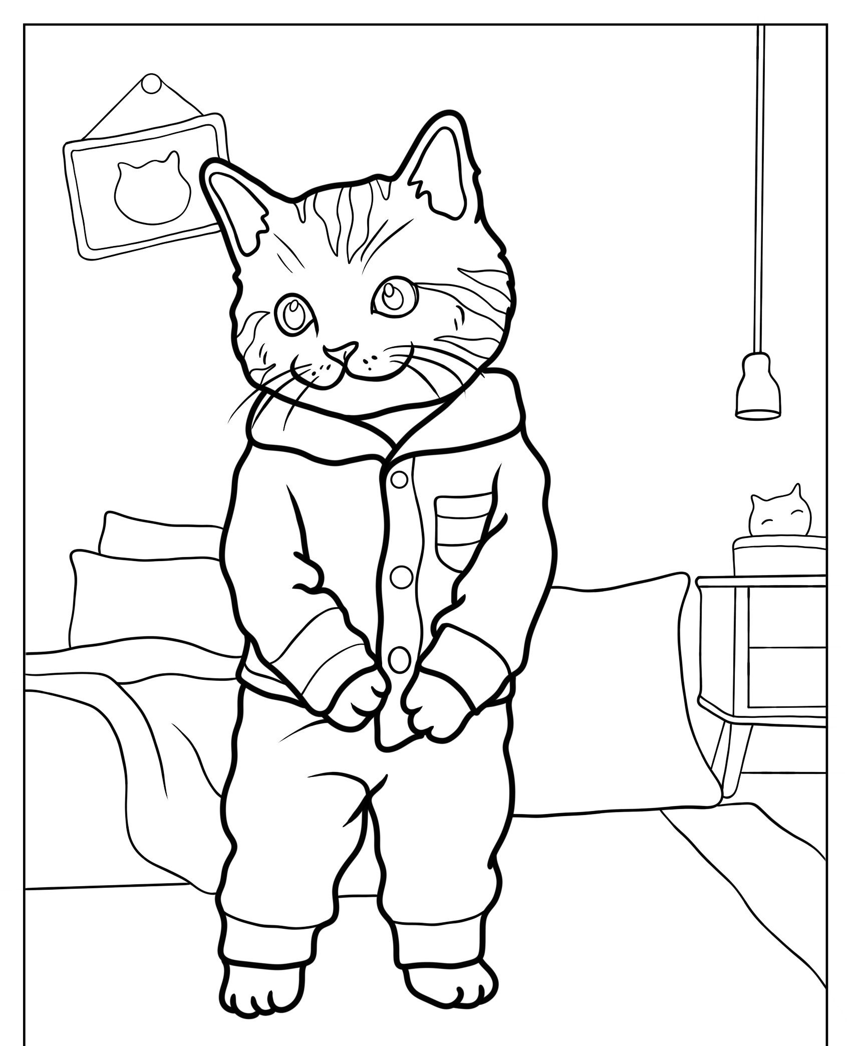 Gatinho fofo para colorir