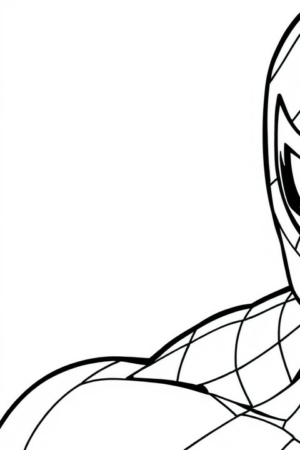 Homem-Aranha para colorir com padrão de teia detalhado.