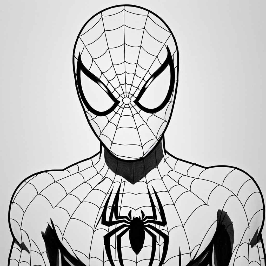 Homem-Aranha para colorir, traje com teia.