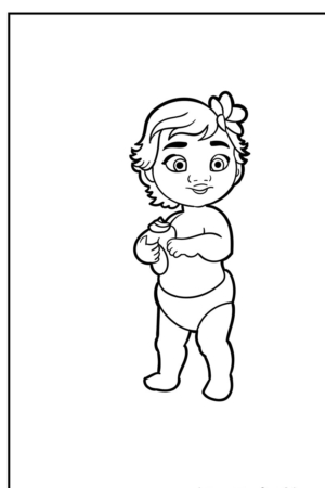 Desenho para colorir da bebê Moana