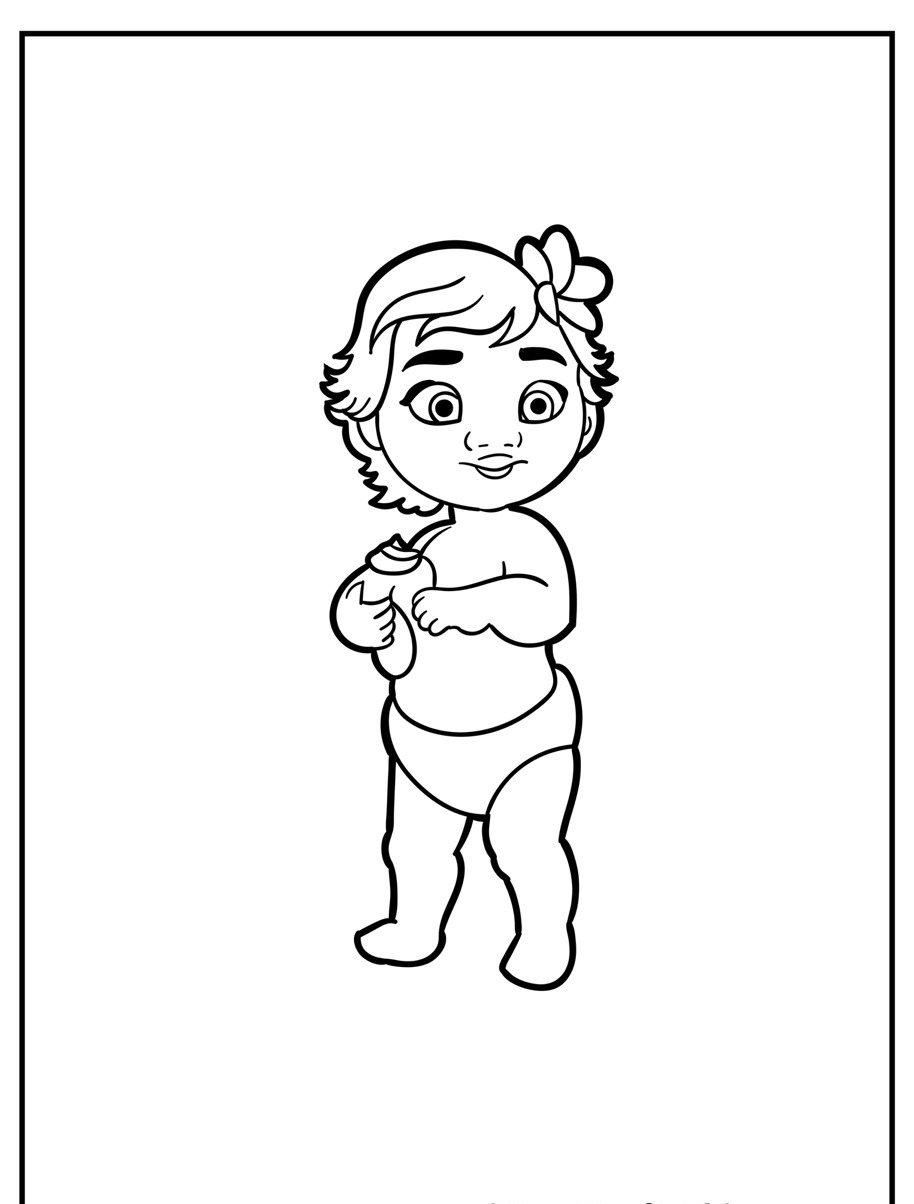 Desenho para colorir da bebê Moana