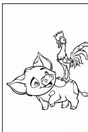 desenho para colorir de animais de Moana