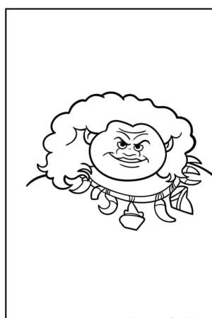 Desenho para colorir do Maui de Moana.