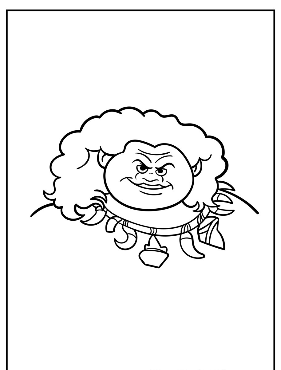 Desenho para colorir do Maui de Moana.