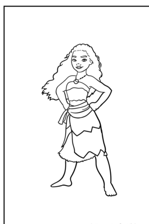 Desenho para colorir da personagem Moana.