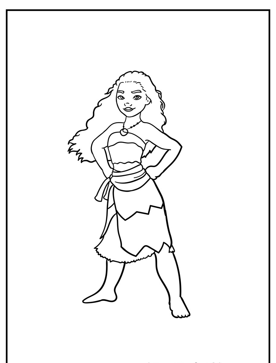 Desenho para colorir da personagem Moana.