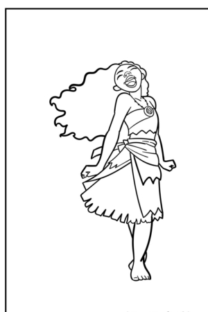 Desenho para colorir da Moana sorrindo.