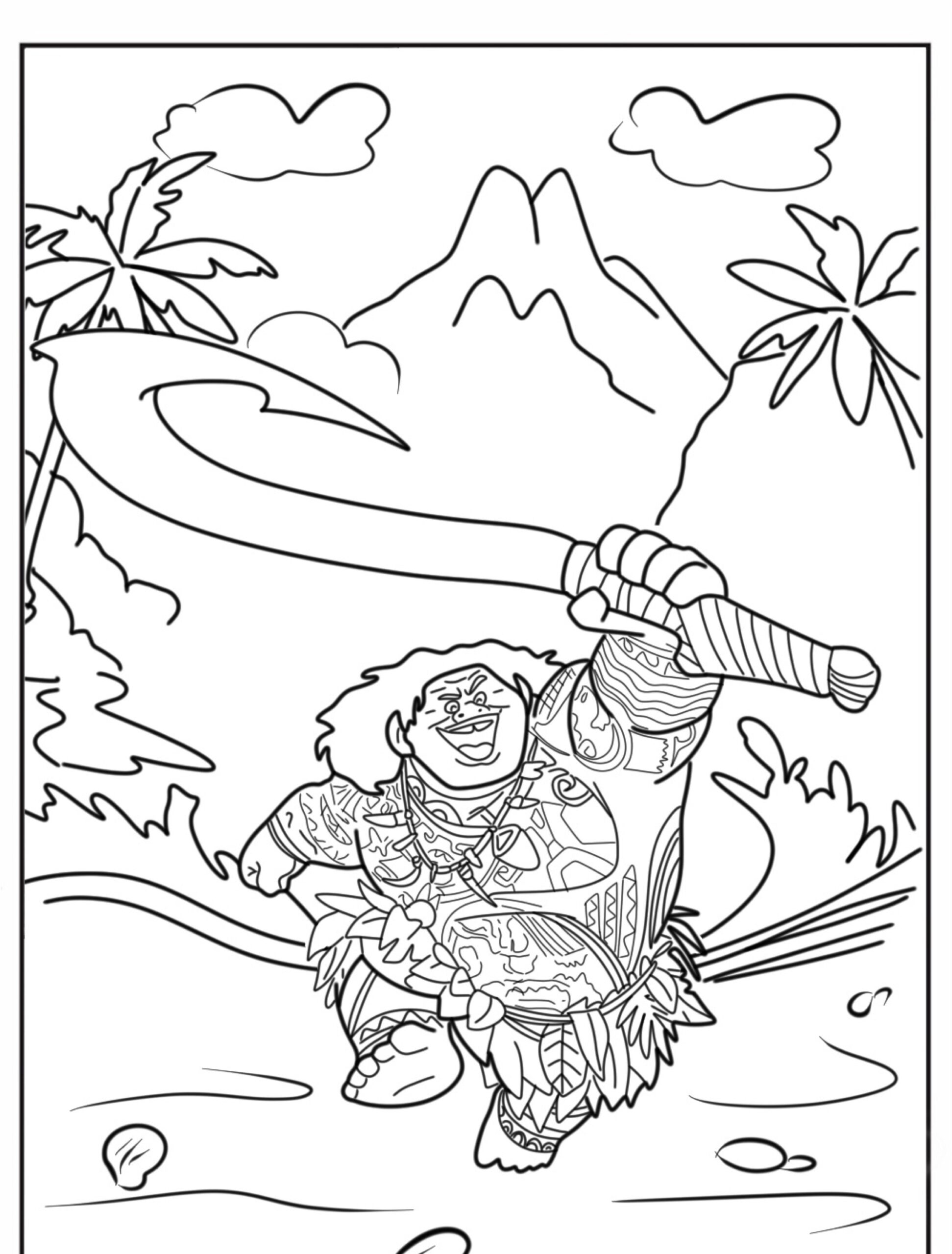 Desenho para colorir de personagem de Moana.