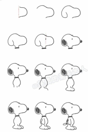 Guia passo a passo sobre como desenhar um personagem de desenho animado de cachorro de diferentes ângulos e posições. Explore várias técnicas de desenho para dar vida à sua criação canina!