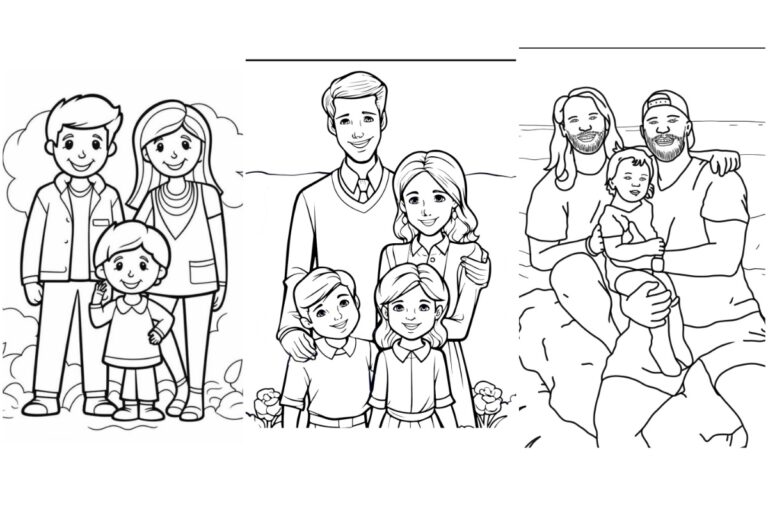 Desenhos de Família para Colorir e Imprimir Grátis