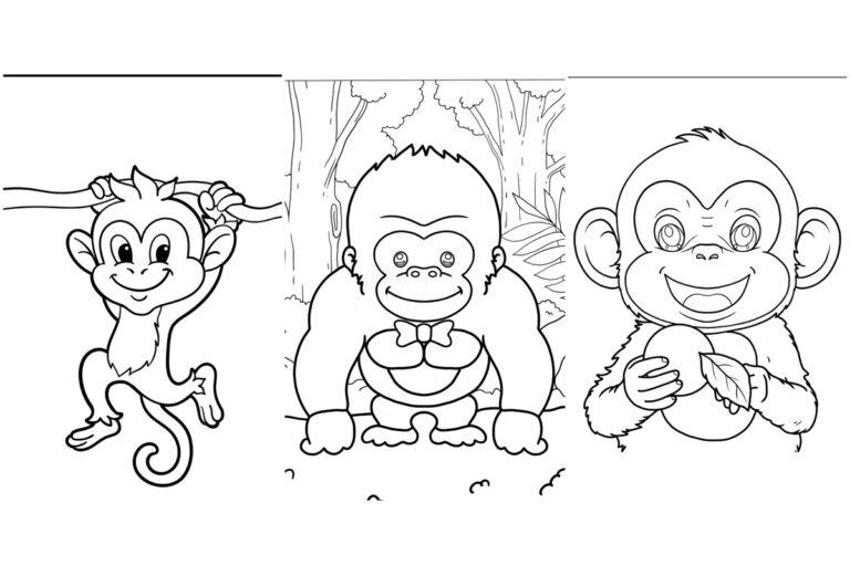 Desenhos de macaco para colorir e imprimir grátis