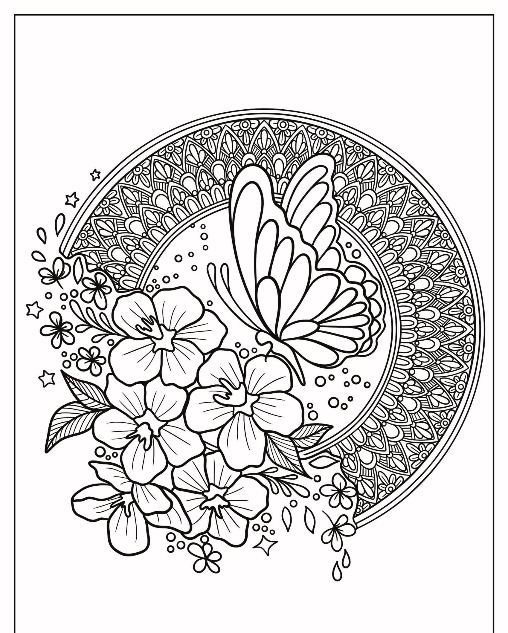 Desenho de Borboleta Para Colorir Mandala