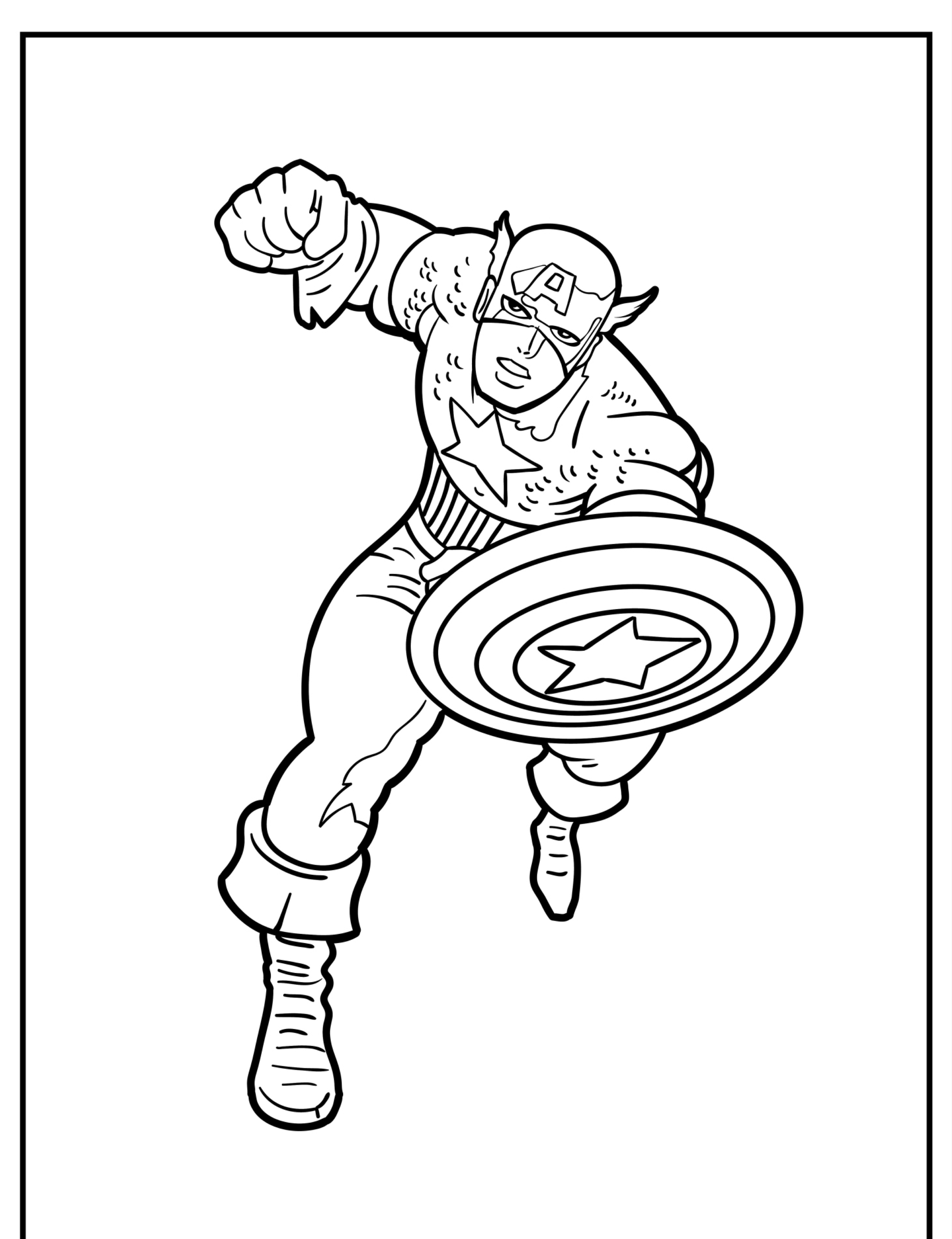 capitao america para colorir