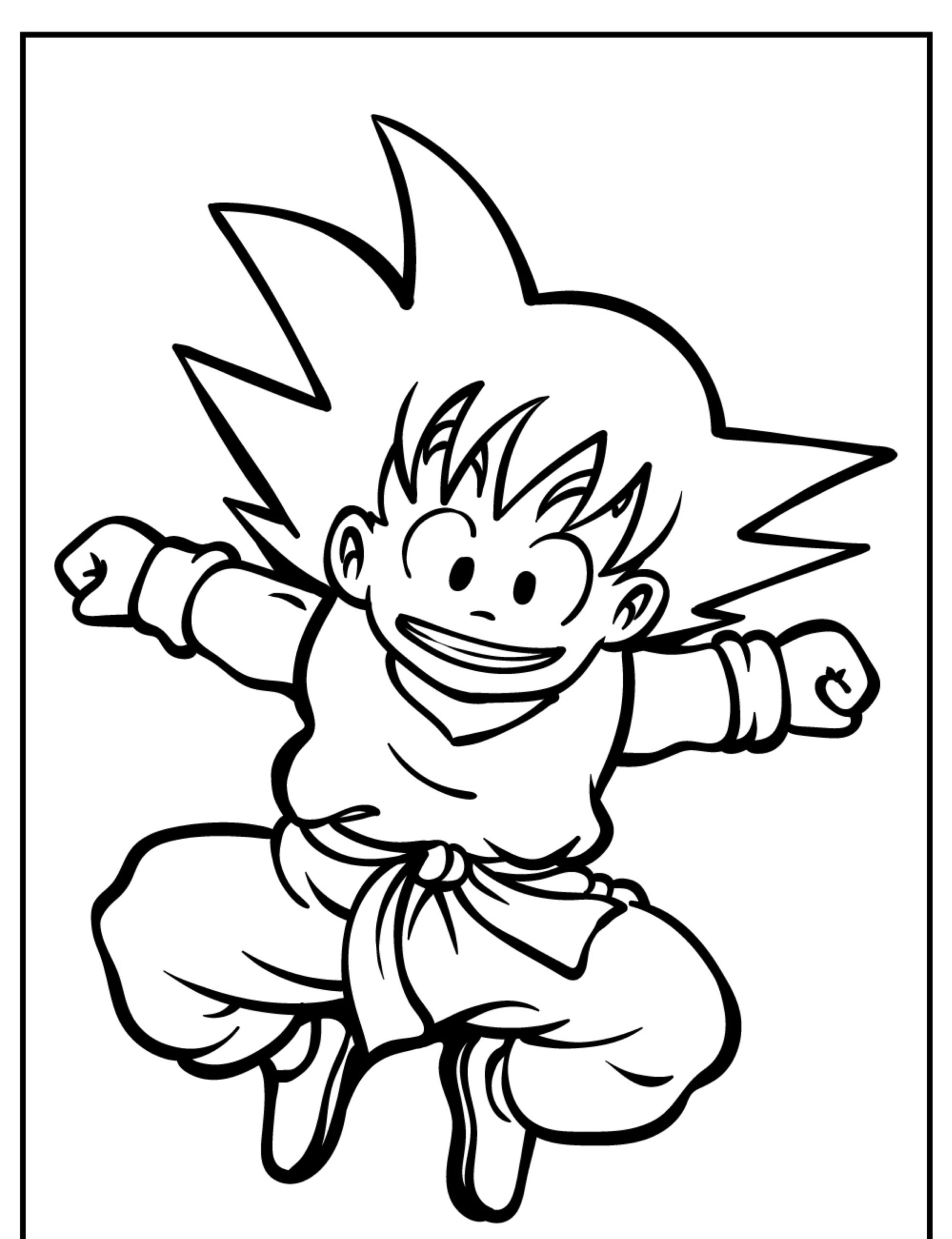 Desenho Goku Para Colorir lindo