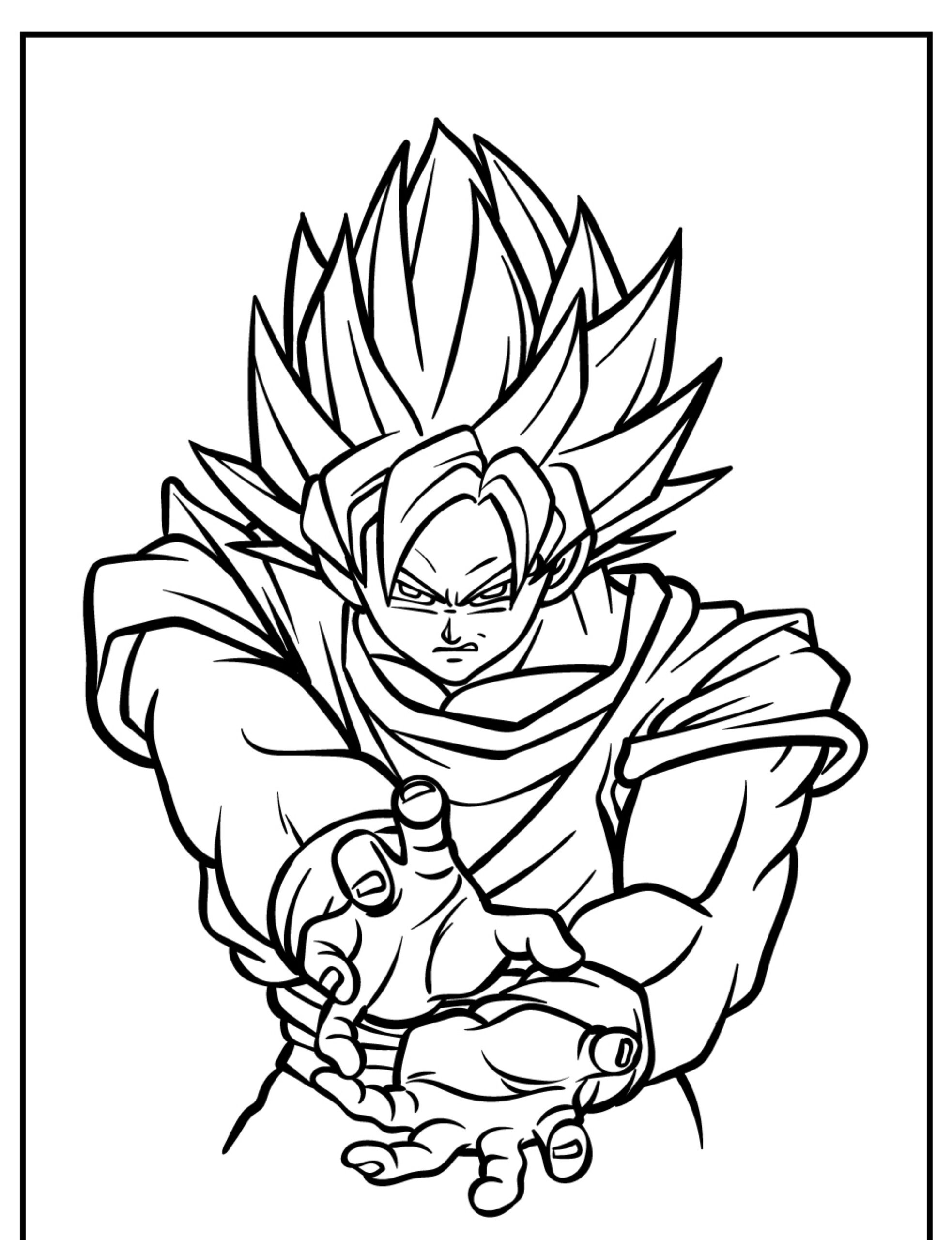 Desenho Goku Para Colorir lindo