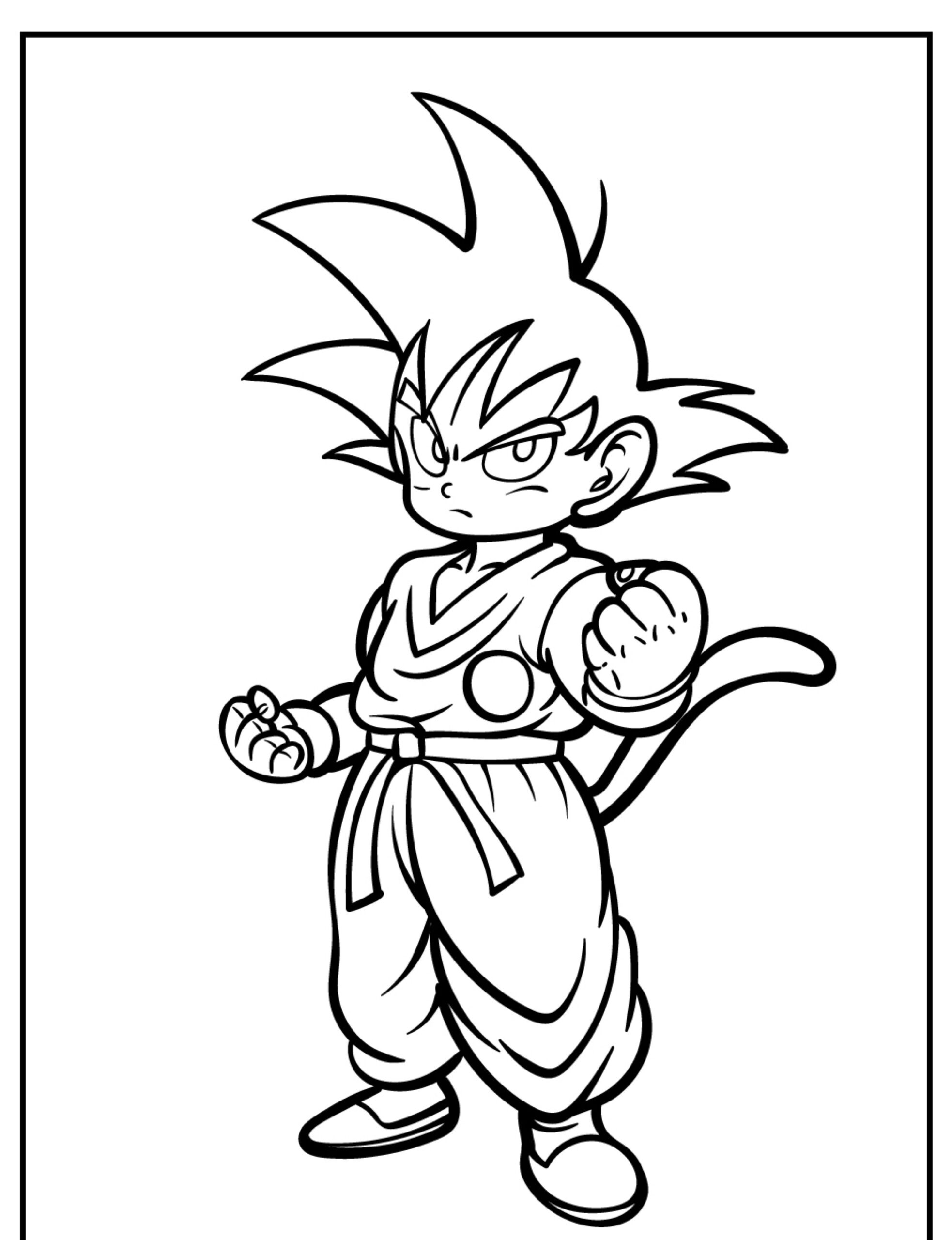 Desenho Goku Para Colorir lindo