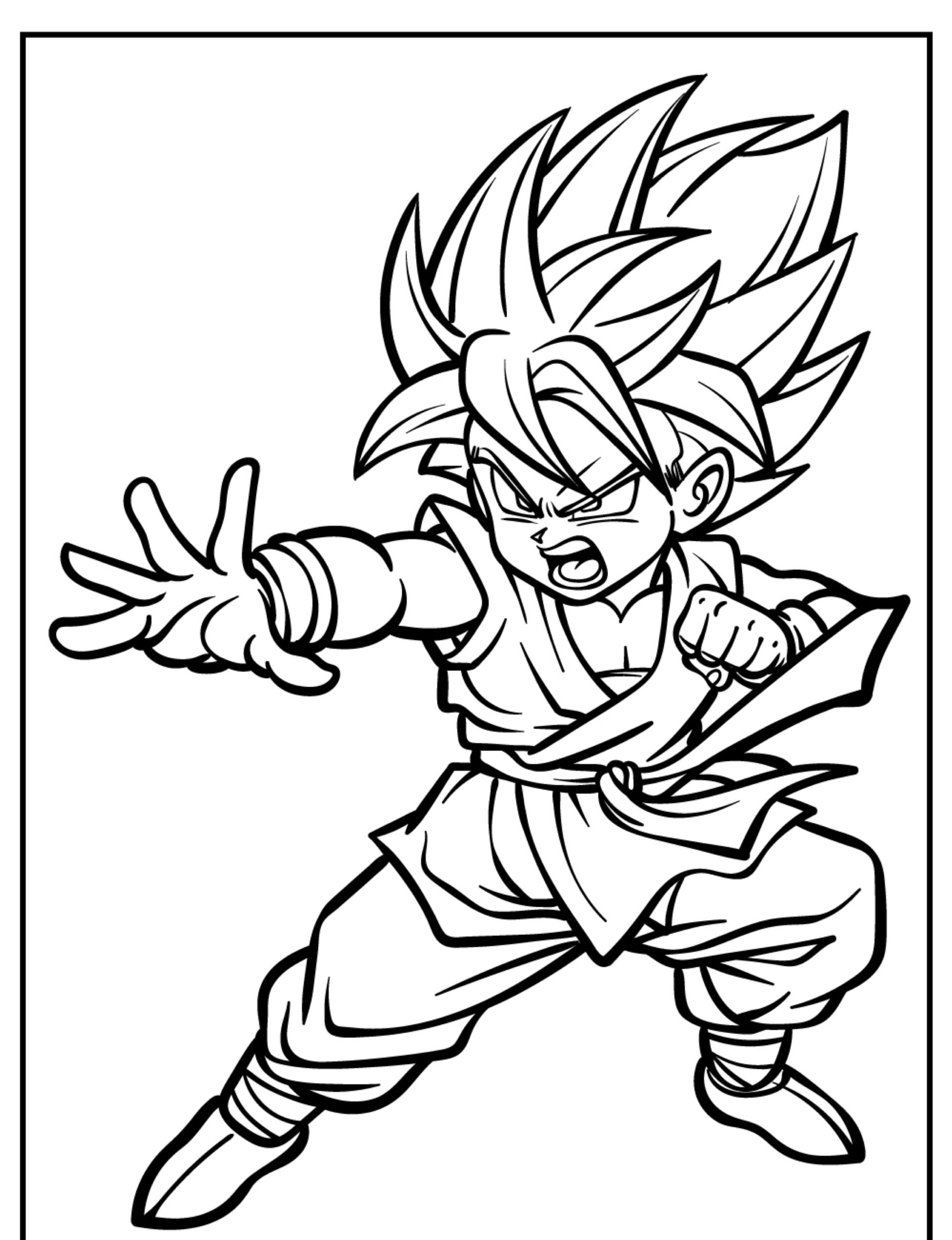 Desenho Goku Para Colorir lindo