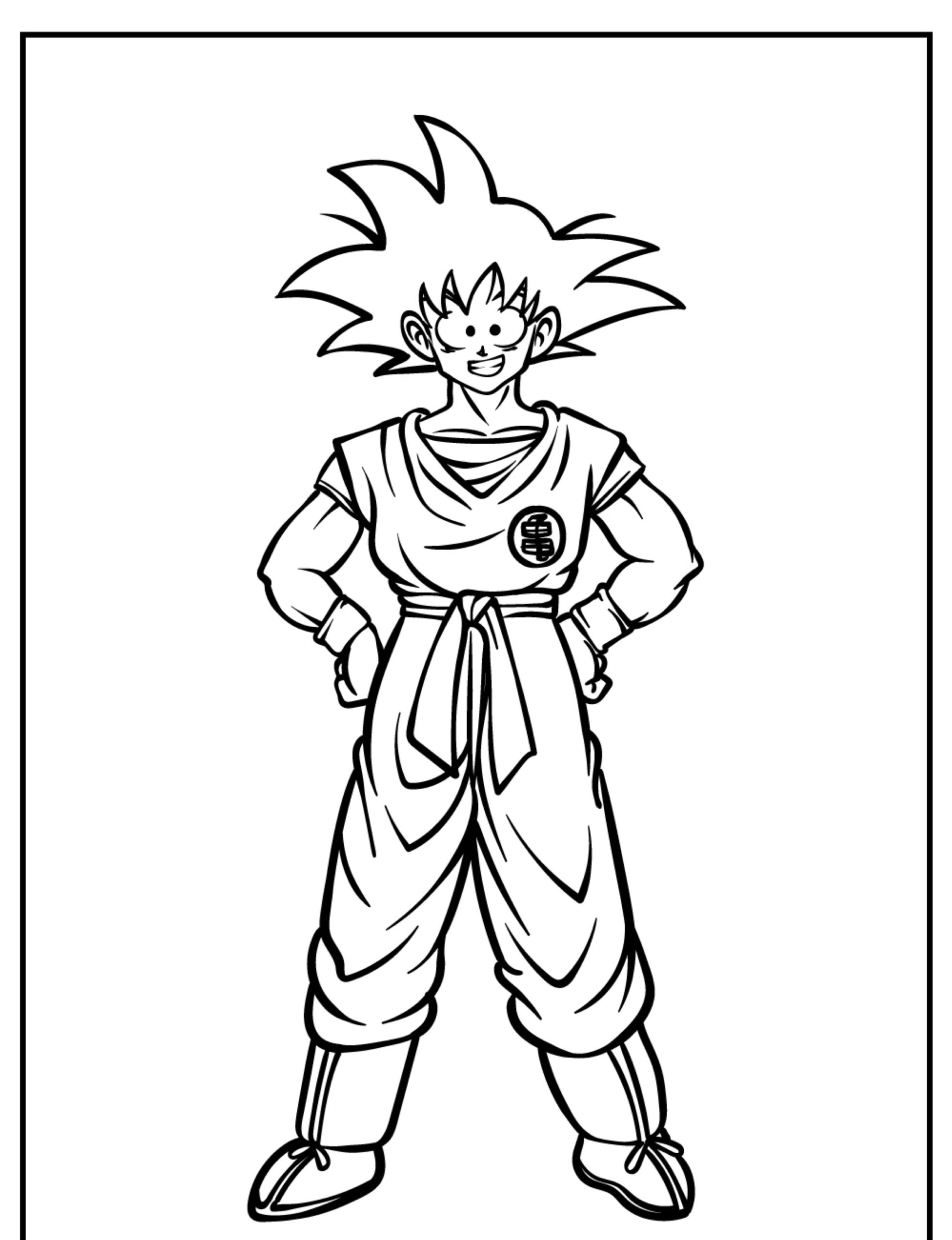 Desenho Goku Para Colorir lindo