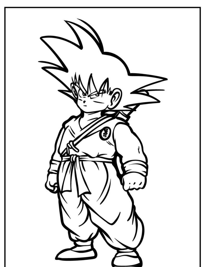 Desenho Goku Para Colorir lindo