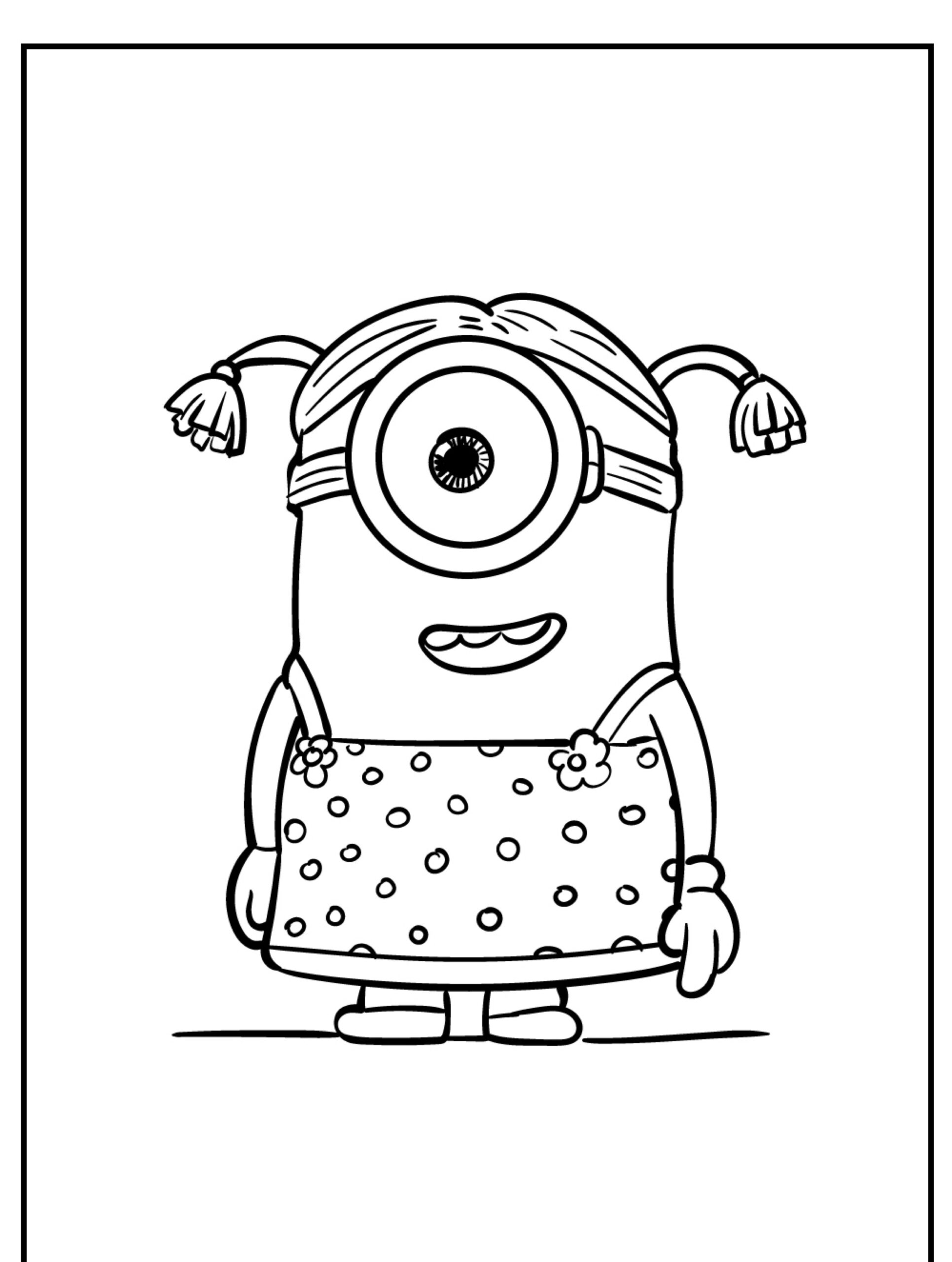 Desenho Minion Menina Para Colorir