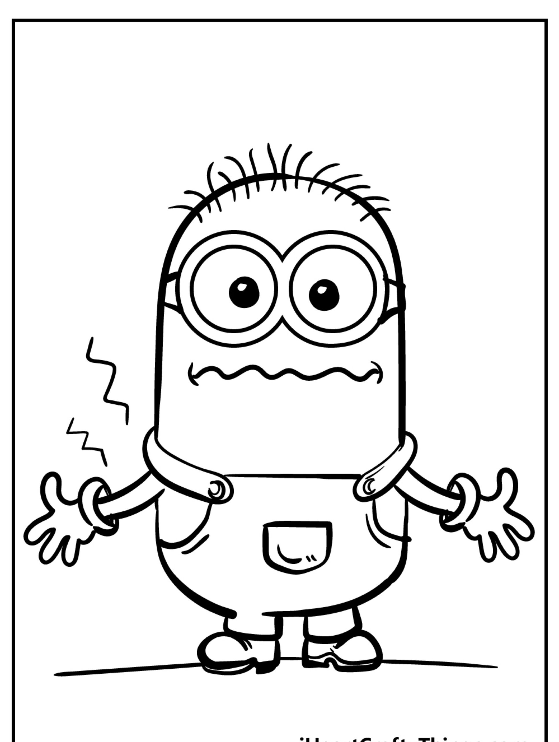 Desenho Minions Para Colorir confuso